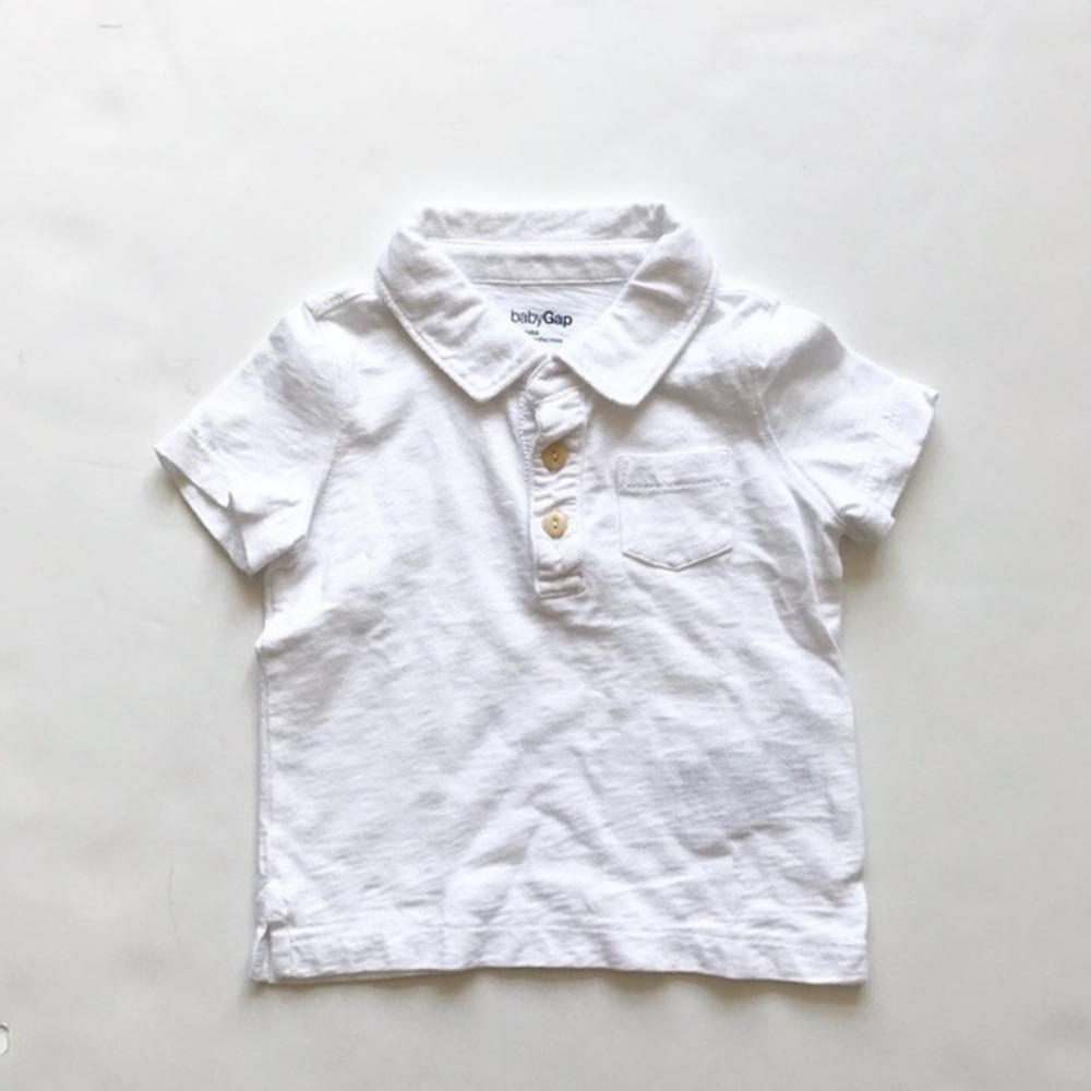 Babygap White short sleeve polo EUC 12-18 months